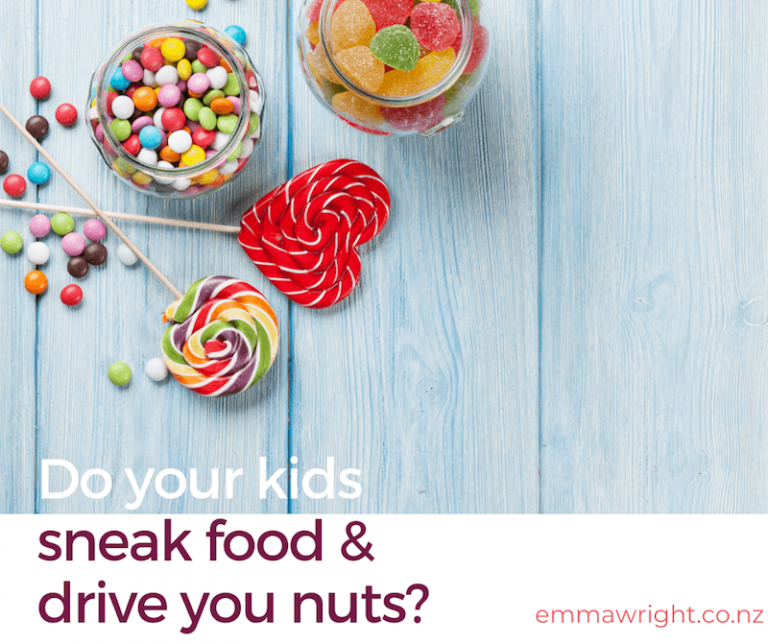 Do your kids ‘sneak food’ and drive you nuts?” Emma Wright
